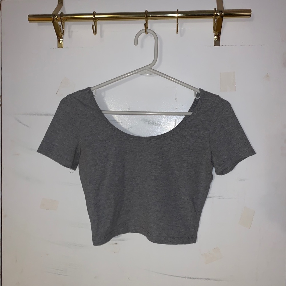 Gray Crop Top
